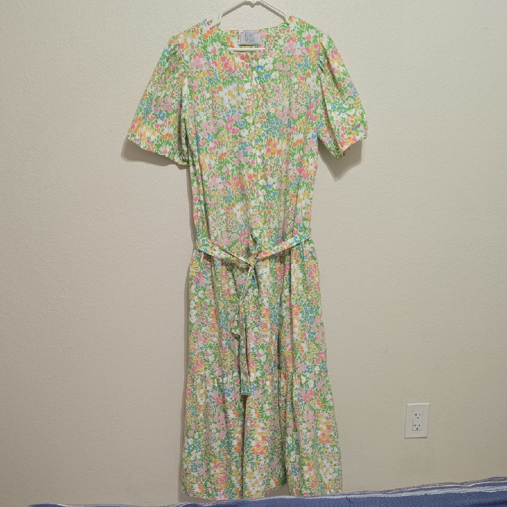 Bullocks Wilshire Floral Print Women's Dress (NO size Tag  See Measurements)